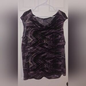 Addition Elle Black and Purple Patterned Blouse